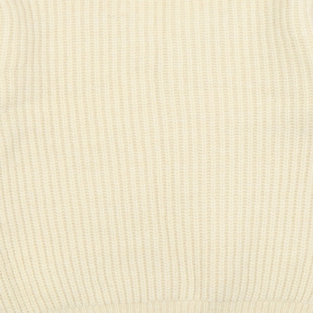 Primark Womens Ivory V-Neck  Acrylic Pullover Jumper Size 2XS