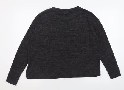 F&F Womens Grey Crew Neck  Polyester Pullover Jumper Size 10