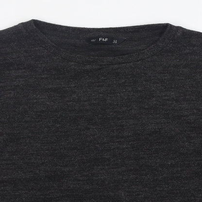 F&F Womens Grey Crew Neck  Polyester Pullover Jumper Size 10