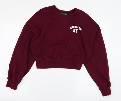 Bershka Womens Red  Polyester Pullover Sweatshirt Size S  Pullover - Brooklyn NY