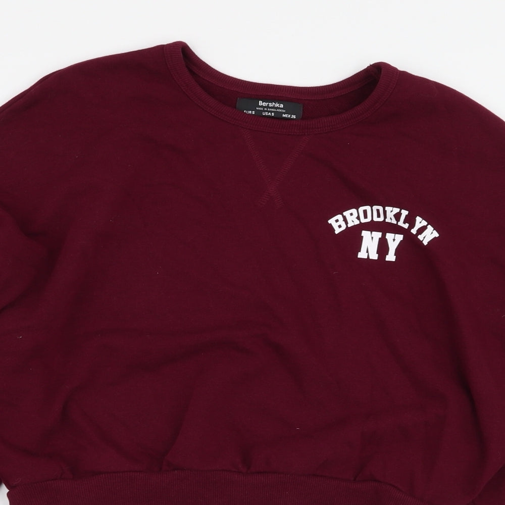 Bershka Womens Red  Polyester Pullover Sweatshirt Size S  Pullover - Brooklyn NY