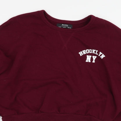 Bershka Womens Red  Polyester Pullover Sweatshirt Size S  Pullover - Brooklyn NY