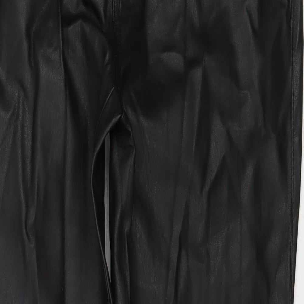 Denim & Co. Womens Black  Polyurethane Skinny Jeans Size 12 L28.5 in Regular Zip - Leather Look