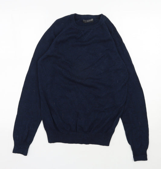 Primark Mens Blue Round Neck  Cotton Pullover Jumper Size XS