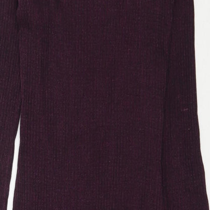 River Island Womens Purple  Cotton Bodycon  Size 12  Mock Neck Pullover