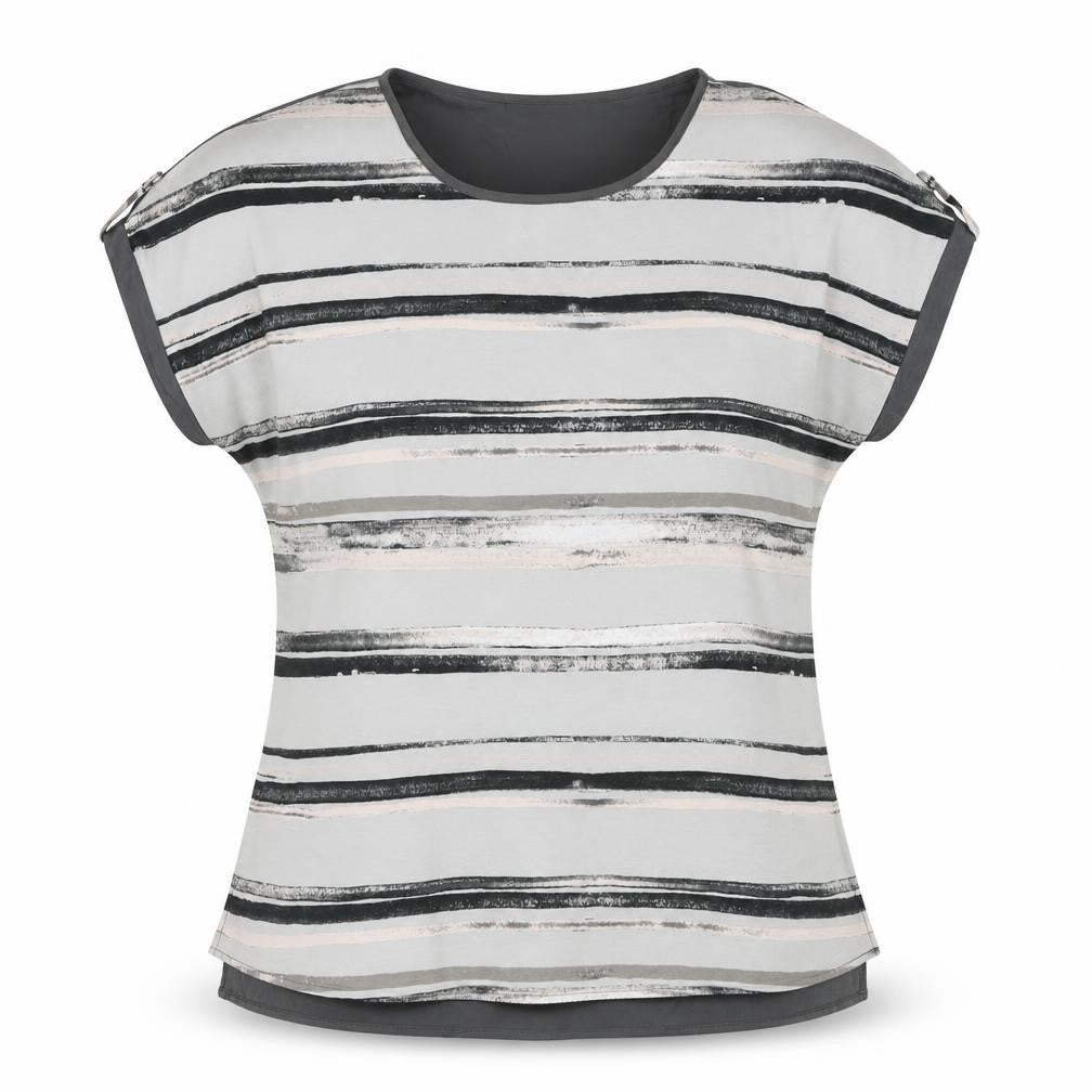 Womens UK Size 12 Viz A Viz Grey Basic Blouse
