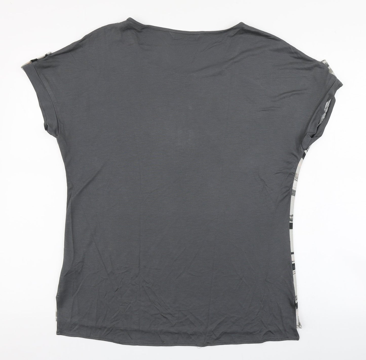 Womens UK Size 12 Viz A Viz Grey Basic Blouse