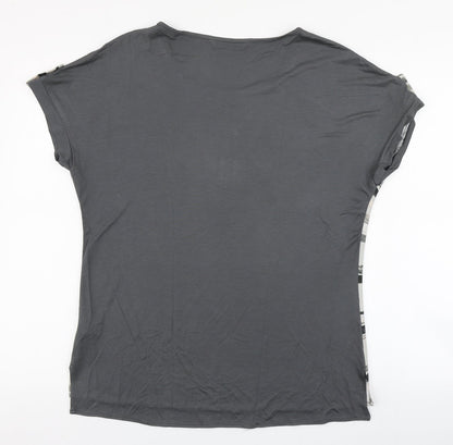 Womens UK Size 12 Viz A Viz Grey Basic Blouse