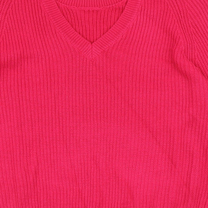 George Womens Pink Scoop Neck  Acrylic Pullover Jumper Size 12