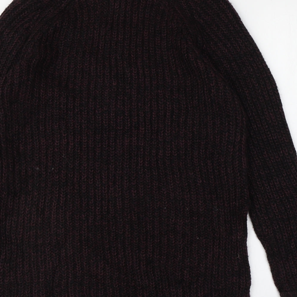 Papaya Womens Purple Roll Neck  Acrylic Pullover Jumper Size S