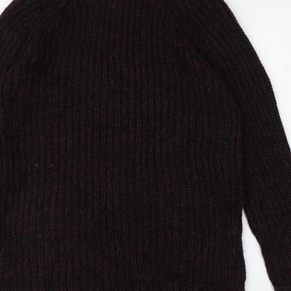 Papaya Womens Purple Roll Neck  Acrylic Pullover Jumper Size S