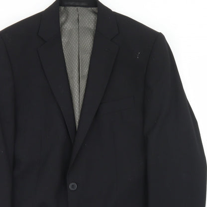 F&F Mens Black  Polyester Jacket Blazer Size 38