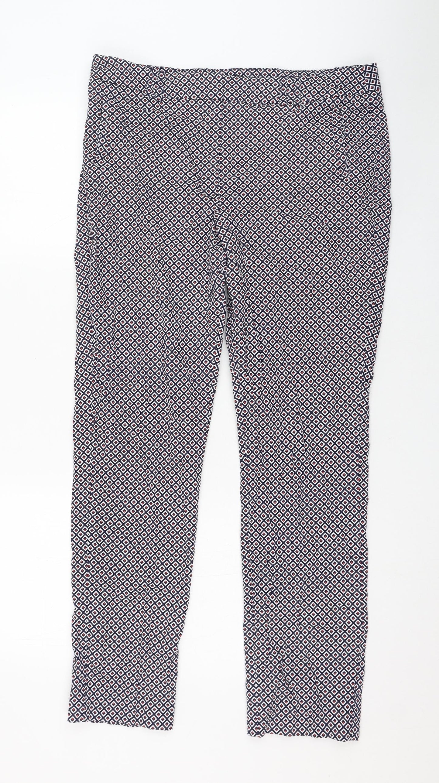 Womens UK Size 14 Dunnes Stores Regular Fit Carrot Blue Trousers