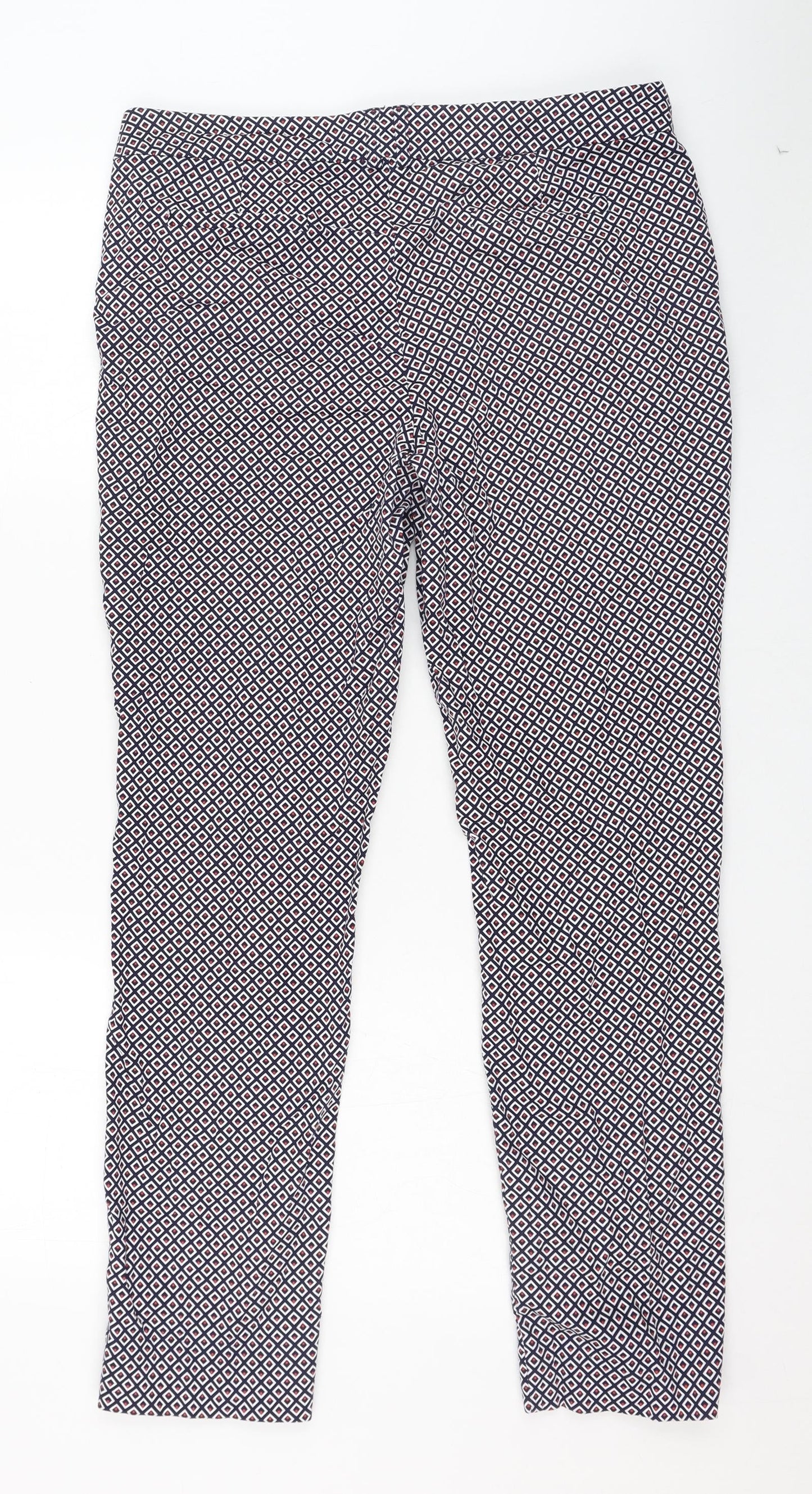 Womens UK Size 14 Dunnes Stores Regular Fit Carrot Blue Trousers