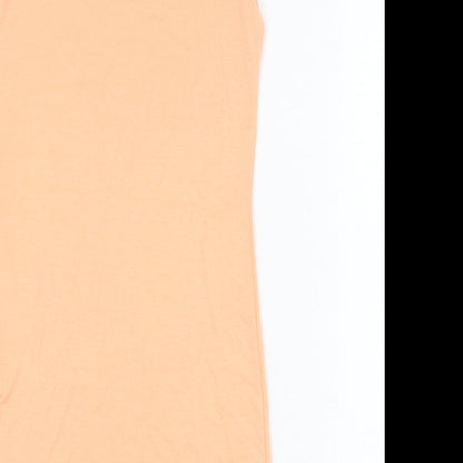 Missguided Womens Orange  Polyester Pencil Dress  Size 8  Square Neck Pullover