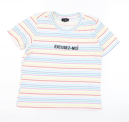 Womens UK Size 8 New Look White Basic T-Shirt
