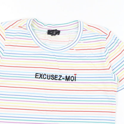 Womens UK Size 8 New Look White Basic T-Shirt