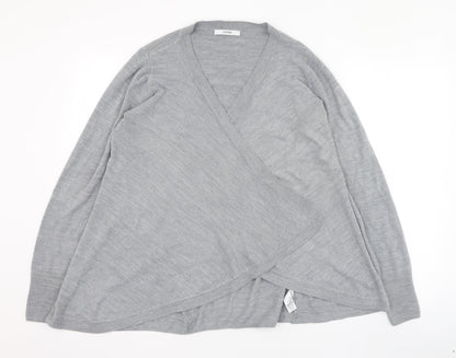 George Womens Grey Round Neck  Acrylic Cardigan Jumper Size 10