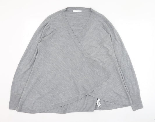 George Womens Grey Round Neck  Acrylic Cardigan Jumper Size 10