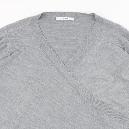 George Womens Grey Round Neck  Acrylic Cardigan Jumper Size 10
