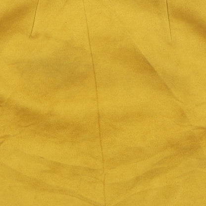 Missguided Womens Yellow  Polyester A-Line Skirt Size 4   Zip