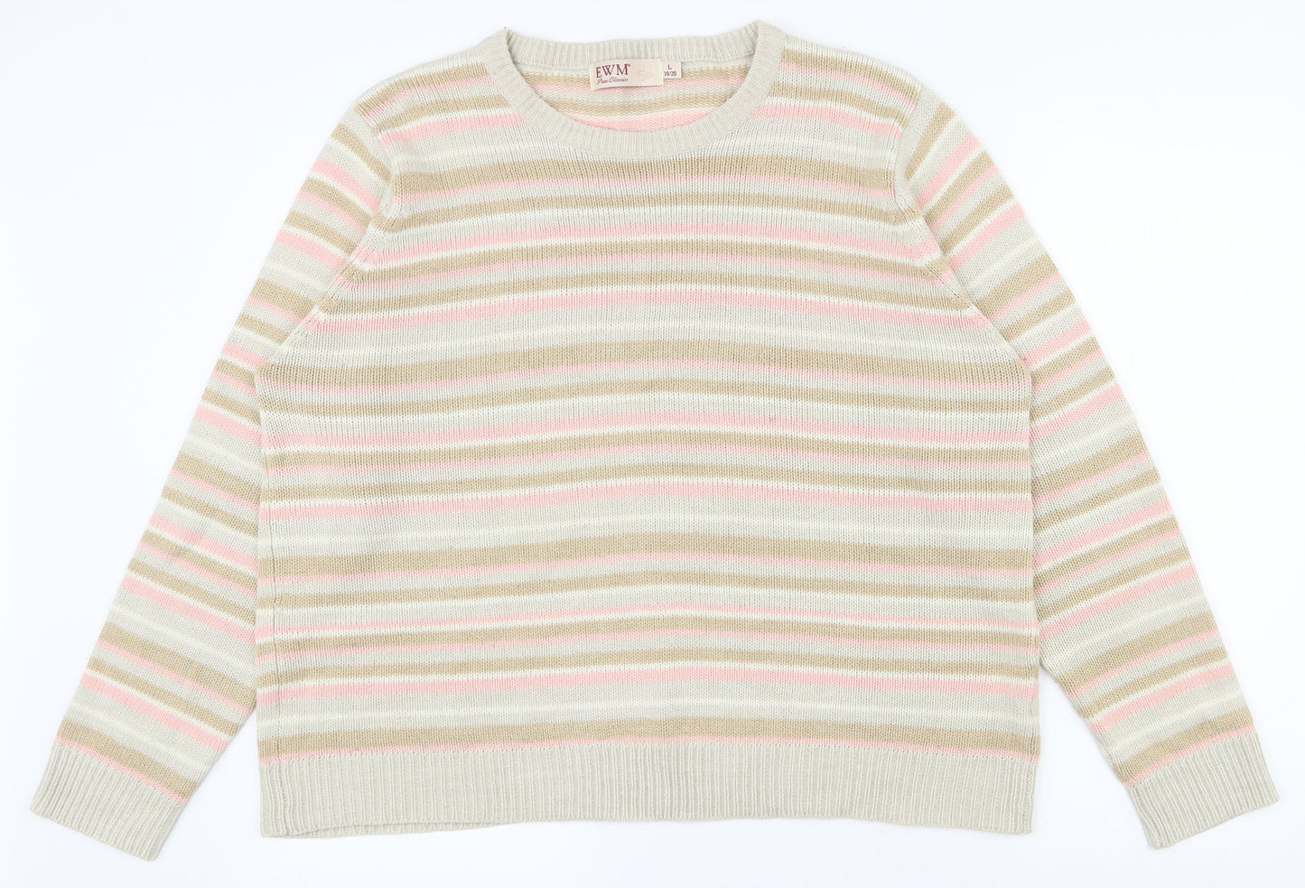 Womens UK Size 18 EWM Multicoloured Pullover Jumper