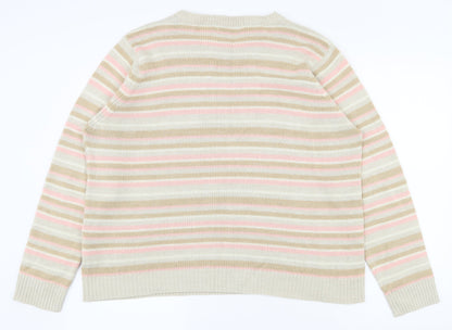 Womens UK Size 18 EWM Multicoloured Pullover Jumper