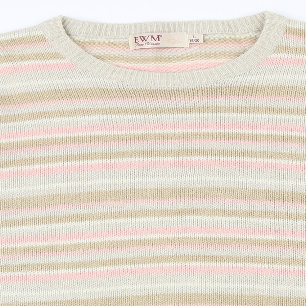 Womens UK Size 18 EWM Multicoloured Pullover Jumper