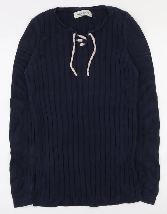 Womens UK Size M River Island Blue Pullover Jumper