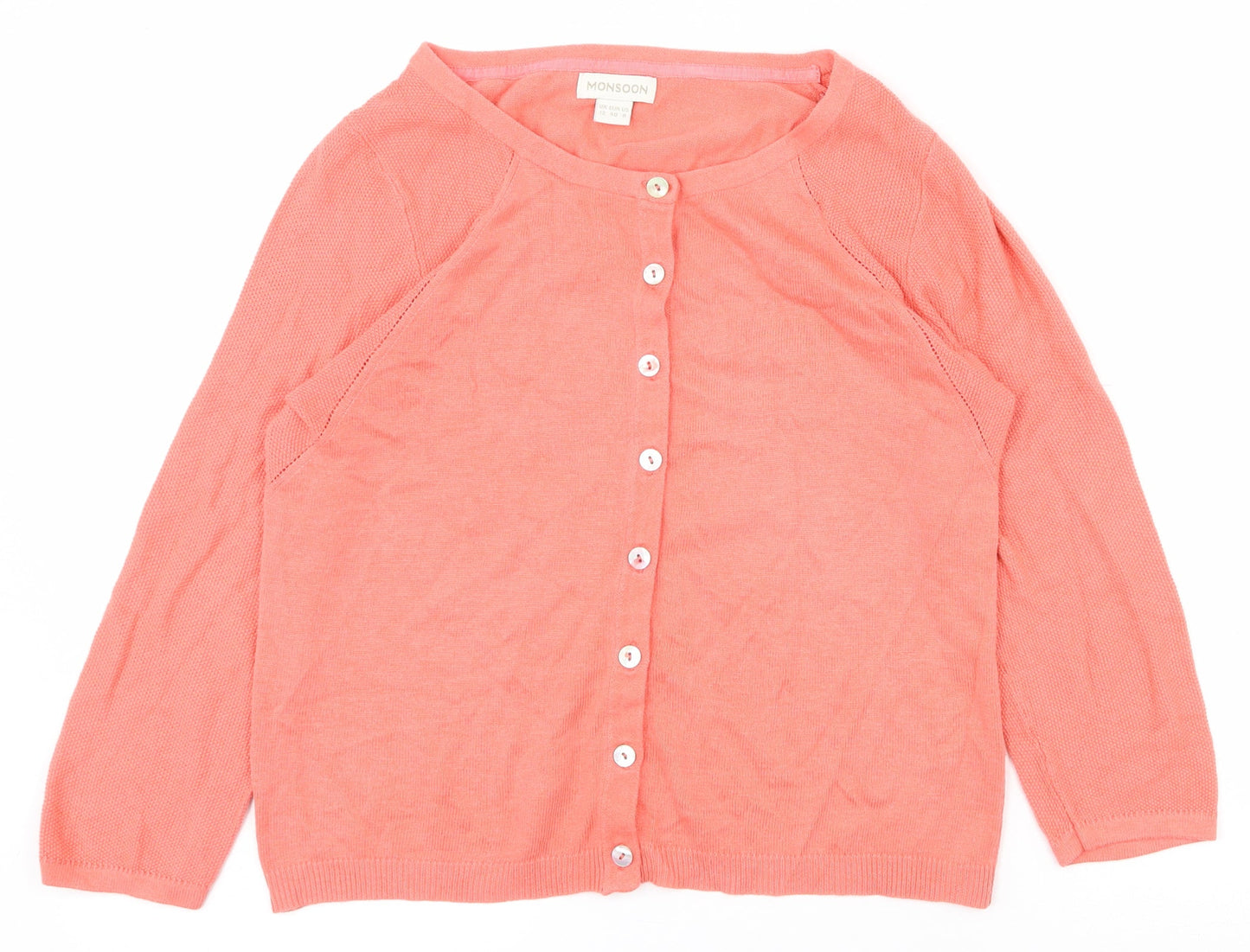 Womens UK Size 12 Monsoon Pink Cardigan Jumper