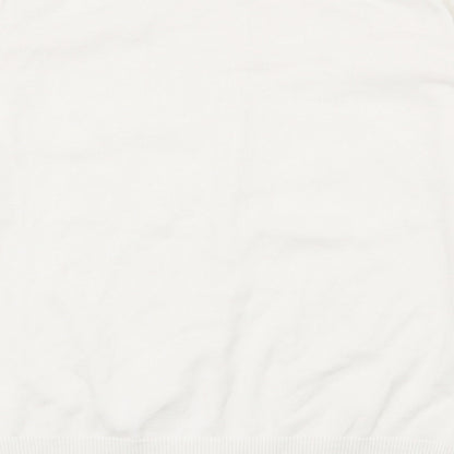 Matalan Girls White Round Neck  100% Cotton Cardigan Jumper Size 13 Years  Button