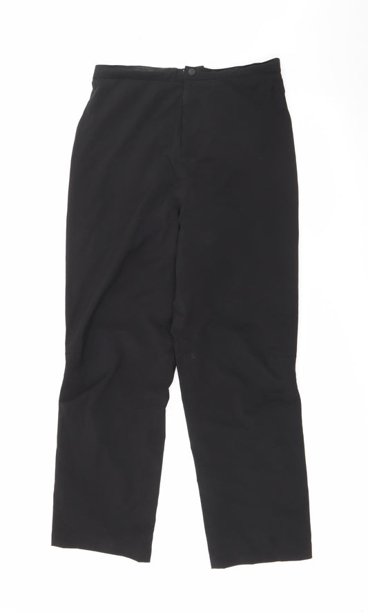 Proquip Mens Black  Polyester Trousers  Size 16 L29 in Regular Snap