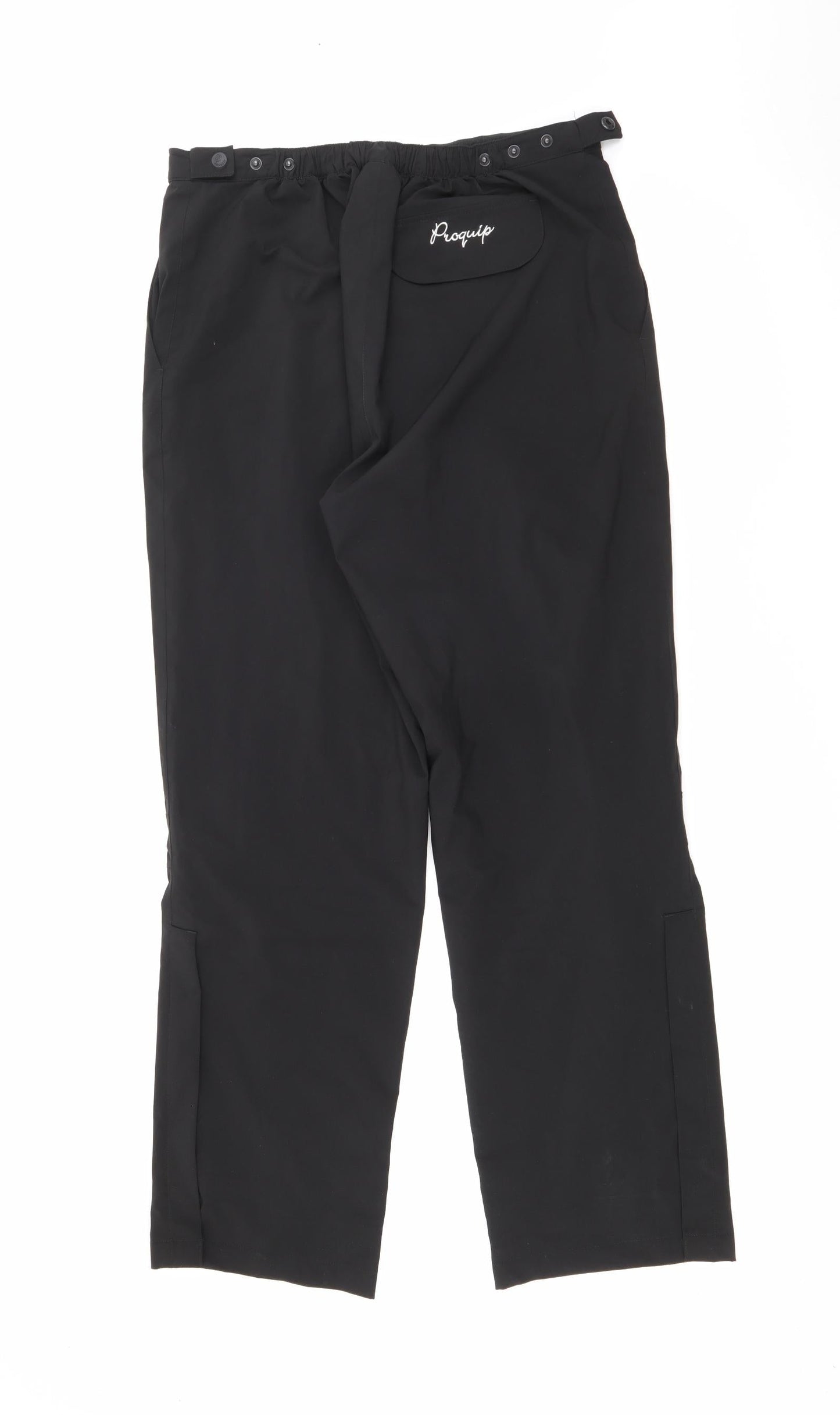 Proquip Mens Black  Polyester Trousers  Size 16 L29 in Regular Snap