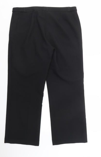 Womens UK Size 16 Peacocks Regular Fit Dress Pants Black Trousers