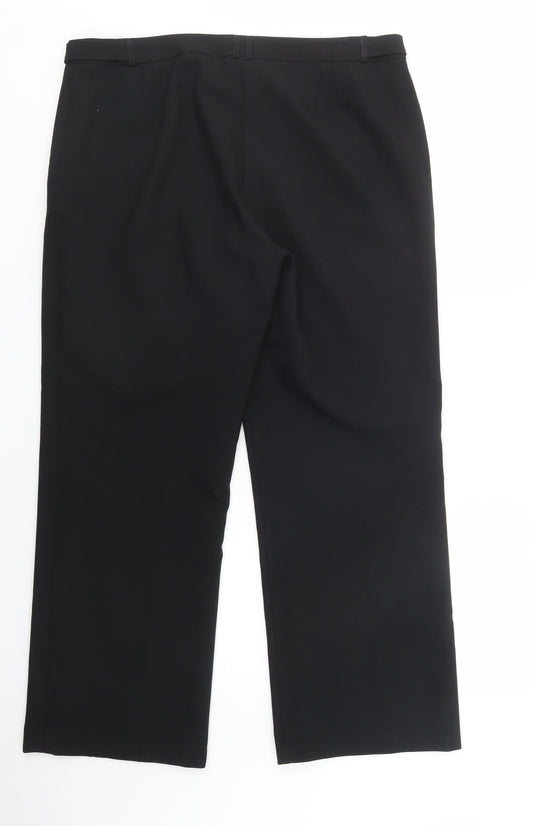 Womens UK Size 16 Peacocks Regular Fit Dress Pants Black Trousers
