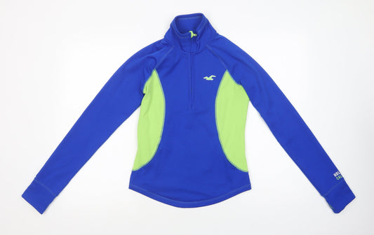 Hollister Womens Blue Colourblock Polyester Pullover Sweatshirt Size S  Zip
