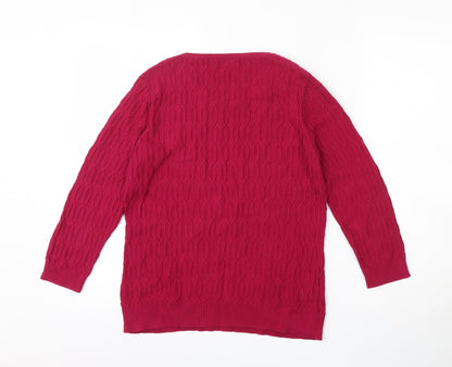 Womens UK Size M CC Pink Pullover Jumper