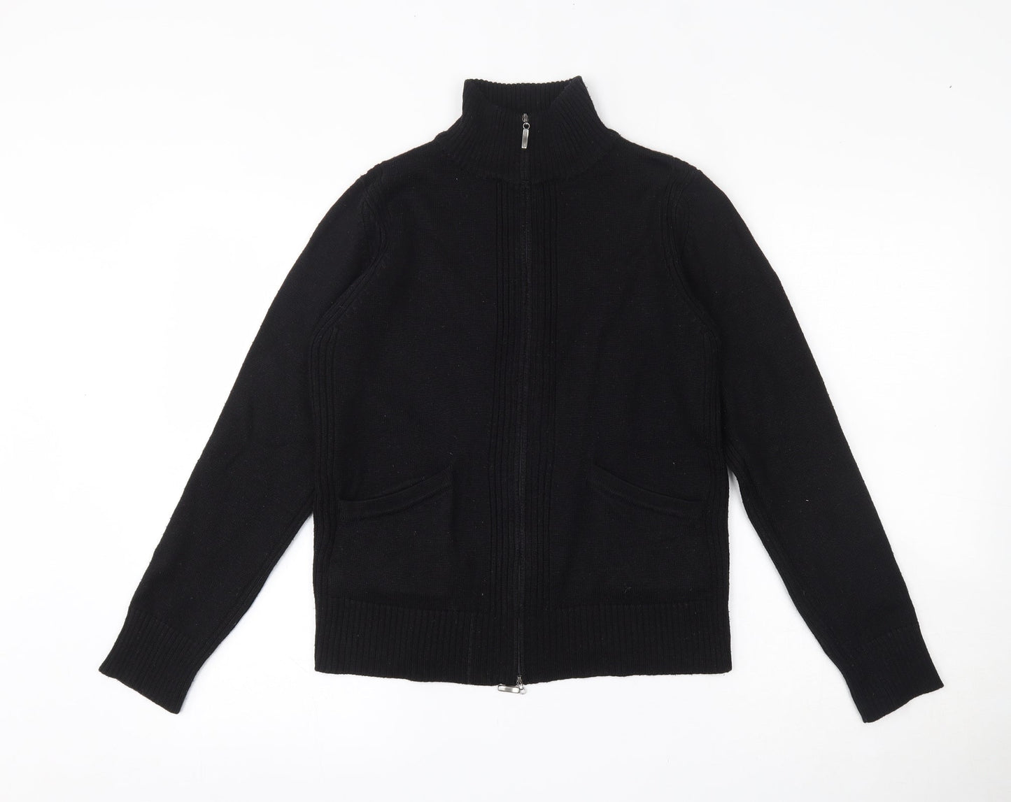 Womens UK Size 12 Lakeland Black Full Zip Jumper