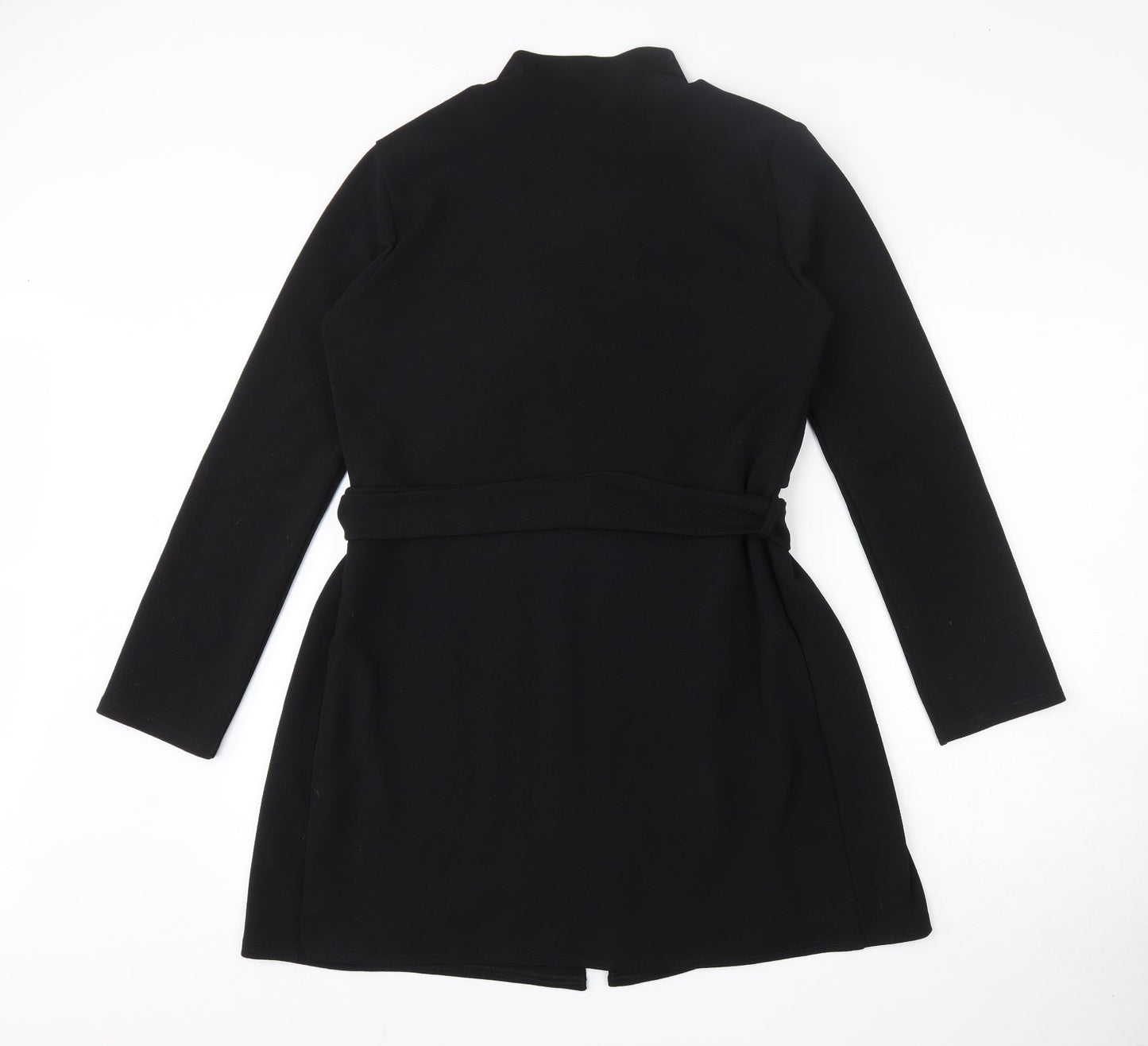 Boohoo Womens Black  Polyester Cardigan Sweatshirt Size 12  Tie