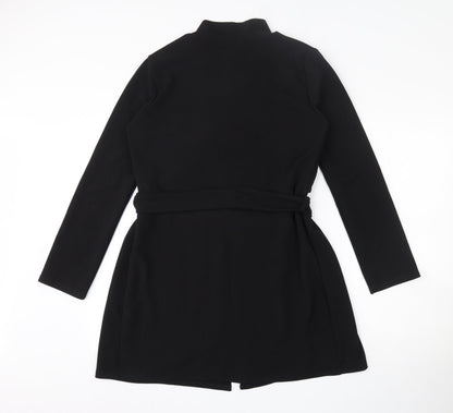 Boohoo Womens Black  Polyester Cardigan Sweatshirt Size 12  Tie