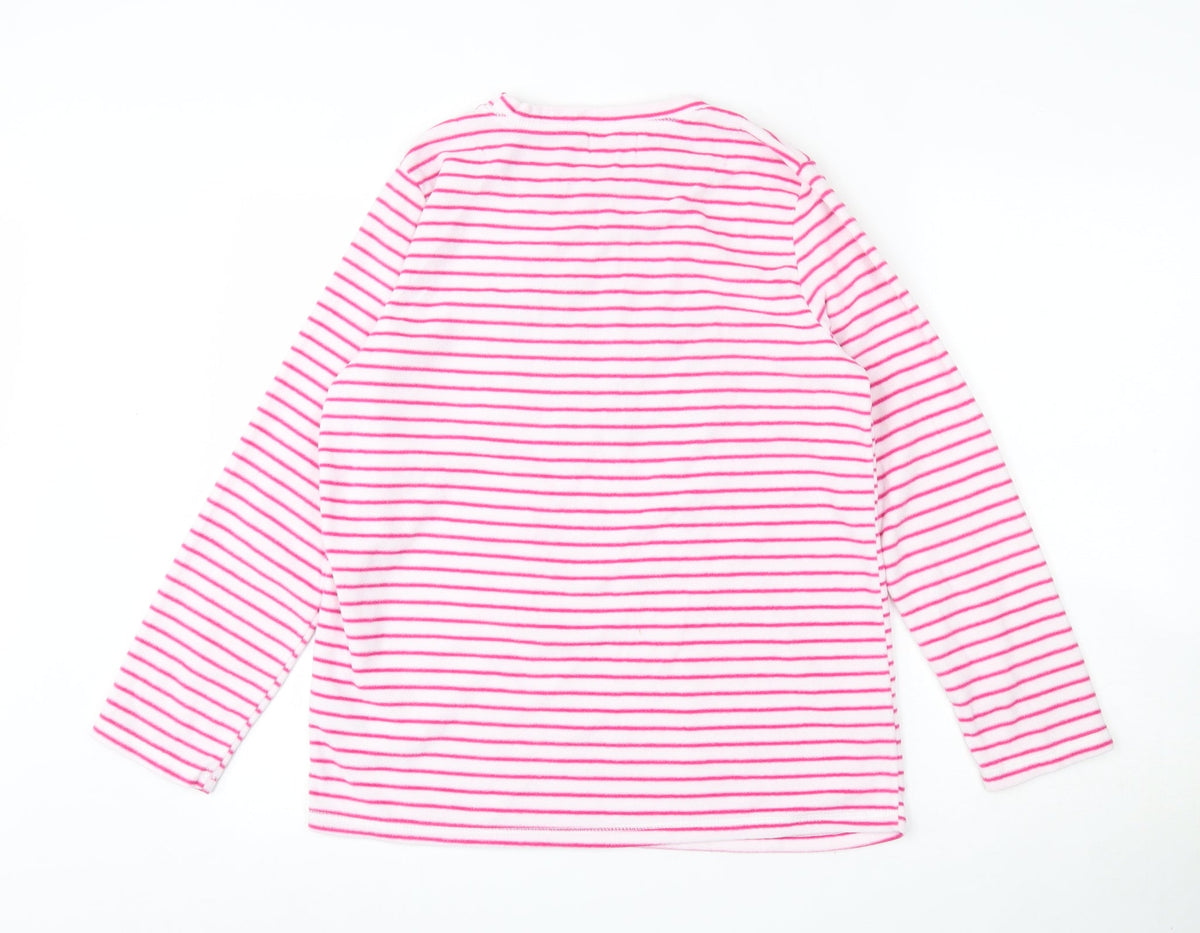 Back view of Primark women’s white striped polyester top pyjama top, size M