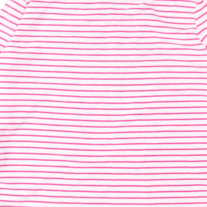 Brand and care label for Primark women’s white striped polyester top pyjama top, size M
