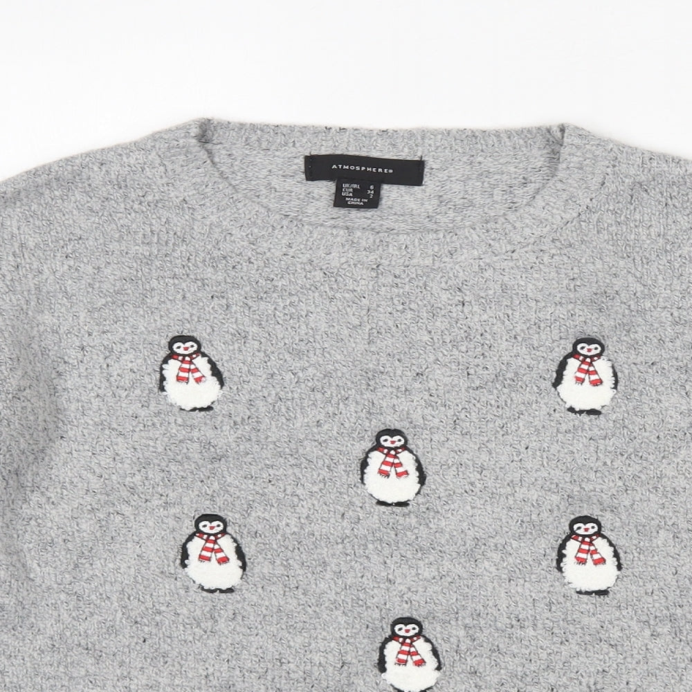 Womens UK Size 6 Atmosphere Grey Pullover Jumper