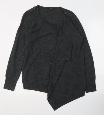 George Womens Grey V-Neck  Acrylic Pullover Jumper Size 12
