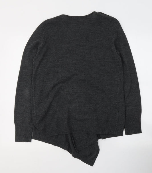 George Womens Grey V-Neck  Acrylic Pullover Jumper Size 12