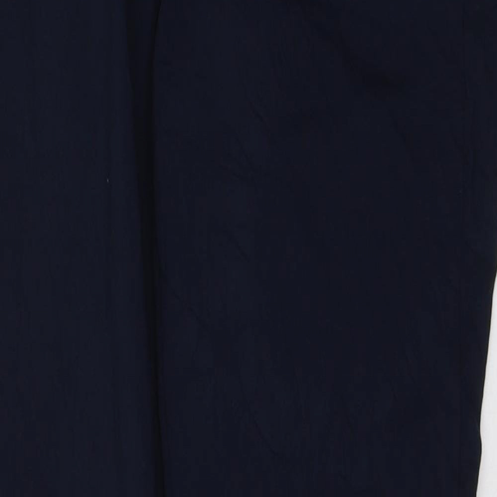 Mango Womens Blue  Polyester Cropped Trousers Size 10 L26 in Regular Button