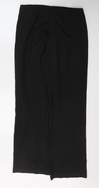 F&F Womens Black Polka Dot Polyester Trousers  Size 10 L31 in Regular Zip
