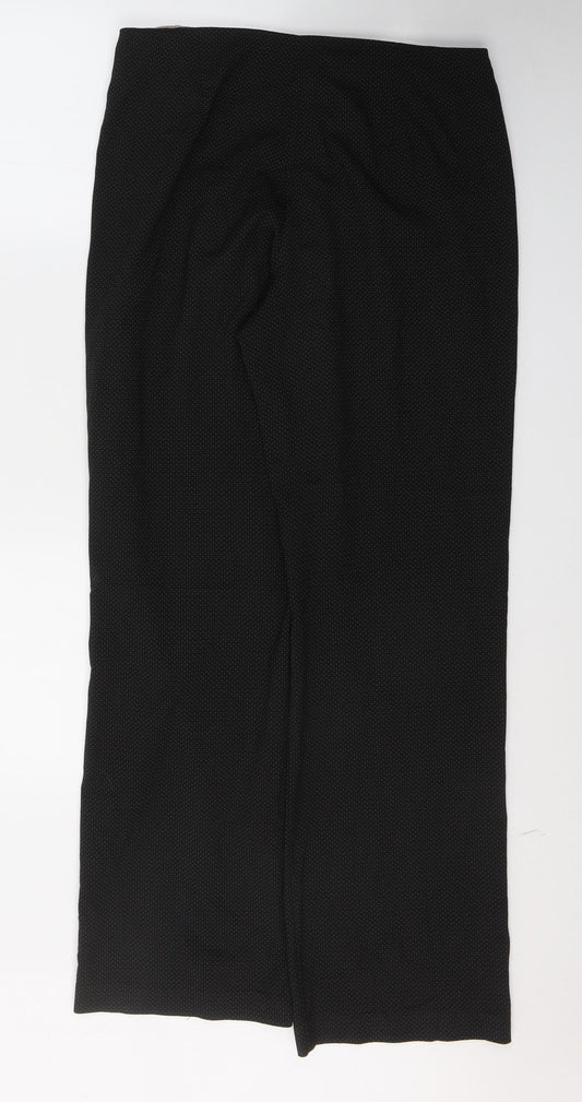 F&F Womens Black Polka Dot Polyester Trousers  Size 10 L31 in Regular Zip