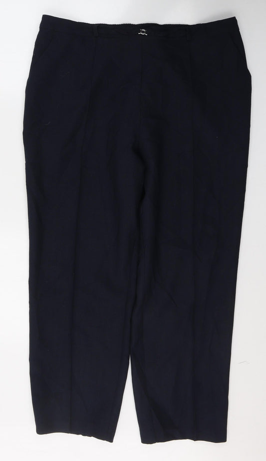 Womens UK Size 18 Marks and Spencer Regular Fit  Blue Trousers