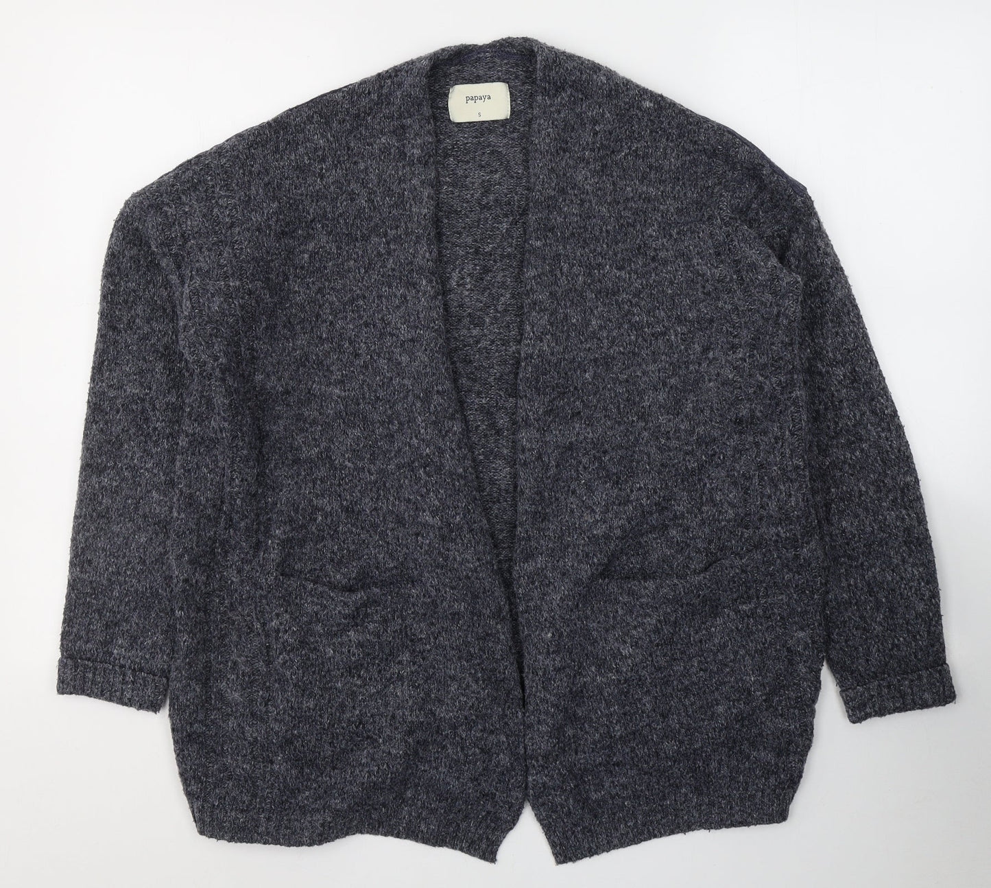 Womens UK Size S Papaya Blue Cardigan Jumper
